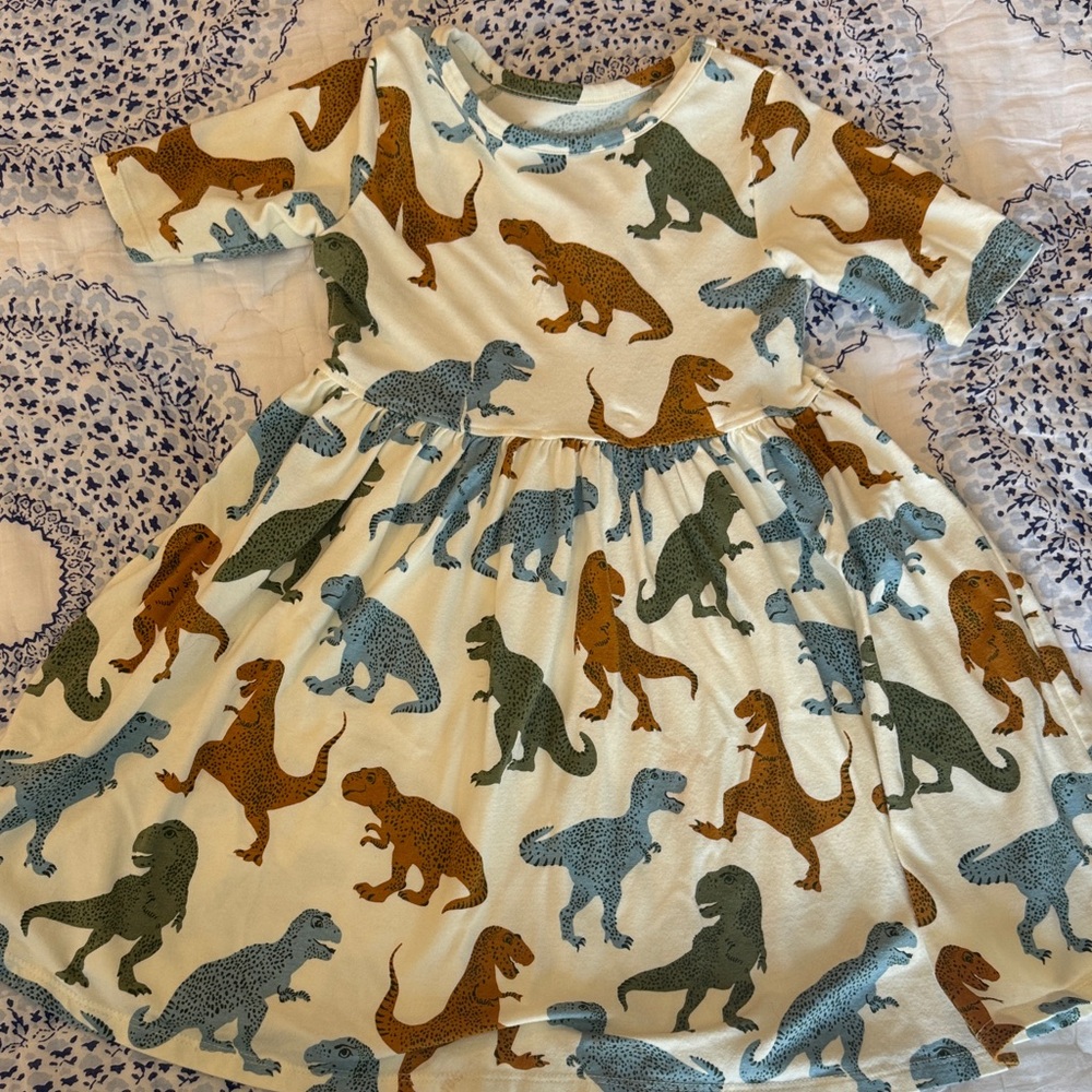 Pink chicken T-Rex twirl dress